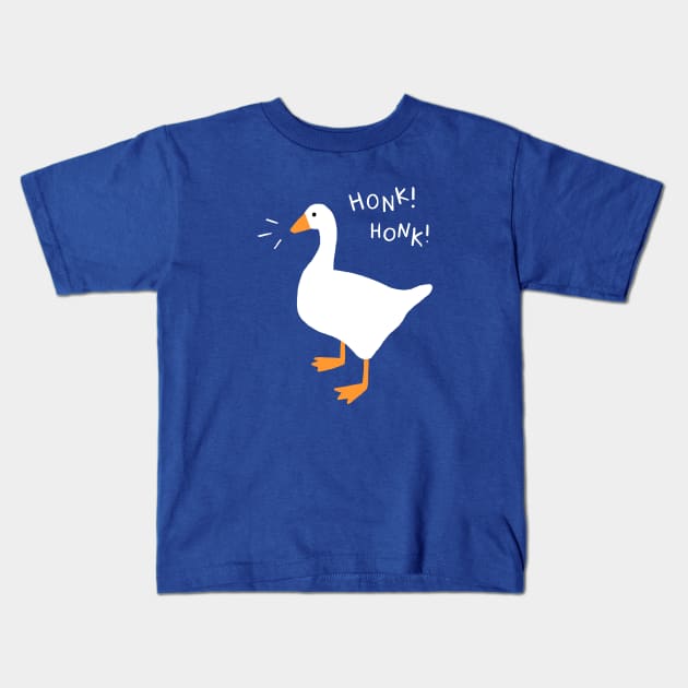 Honk Honk Goose! Kids T-Shirt by tarynosaurus